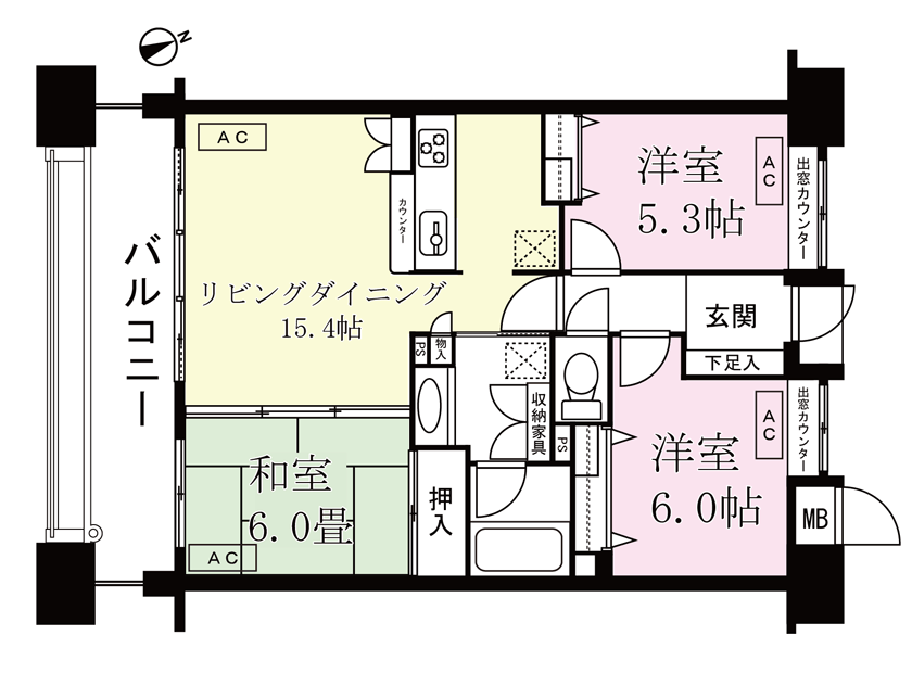 サーパス長町の間取り図(間取)